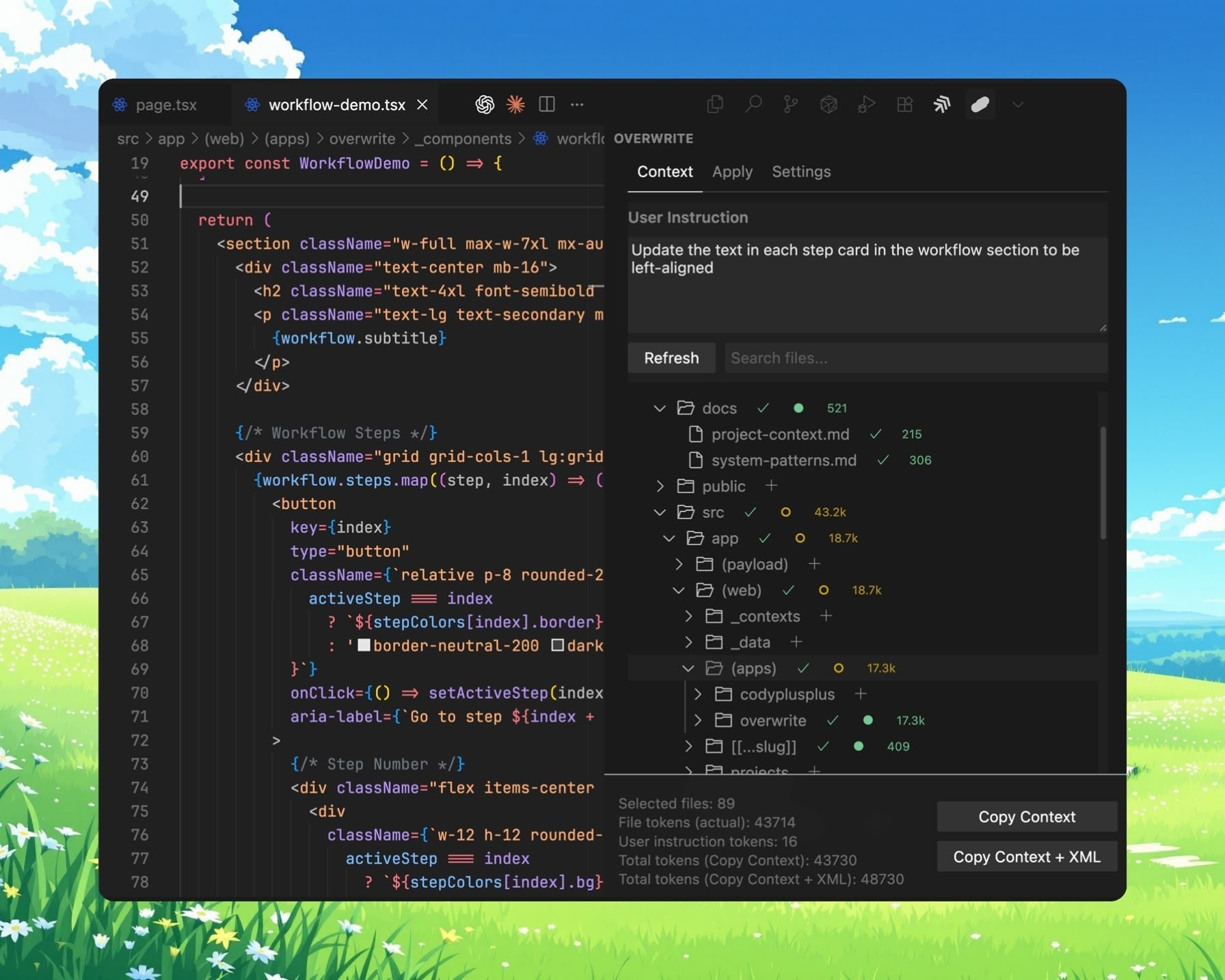 select & copy Demo